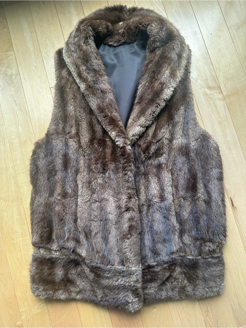 Classic Brown Real Fur Vest - Women's Luxurious Outerwear